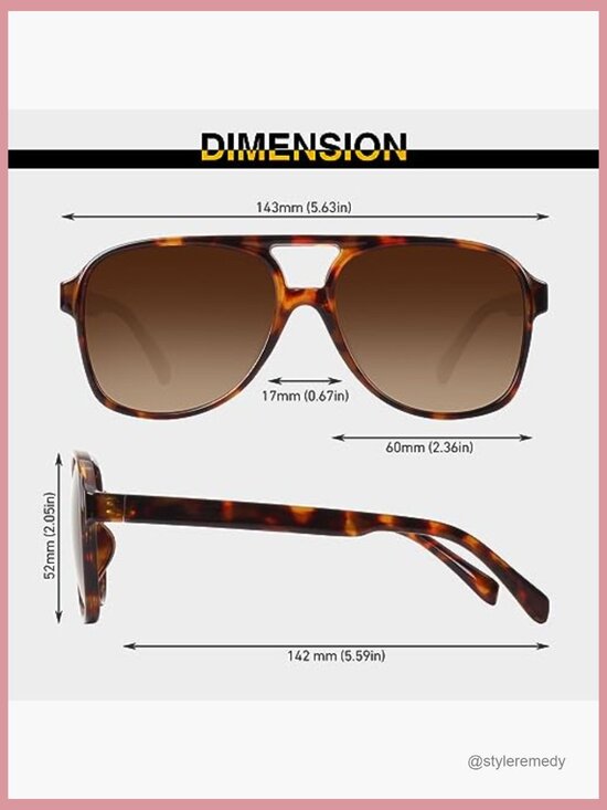 Retro Pilot Sunglasses Polarized UV400 Vintage Square Double Bridge